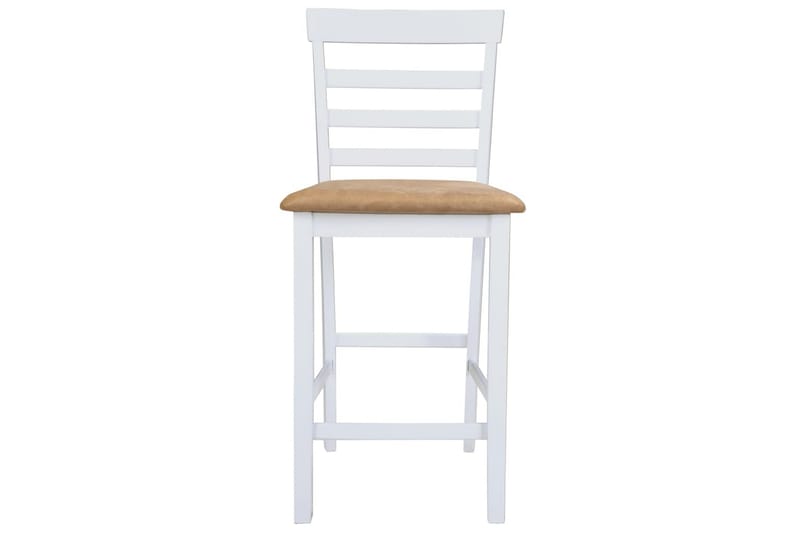 Barstole 2 Stk. Træ Hvid Og Beige - Hvid - Møbler - Stole & lænestole - Barstole