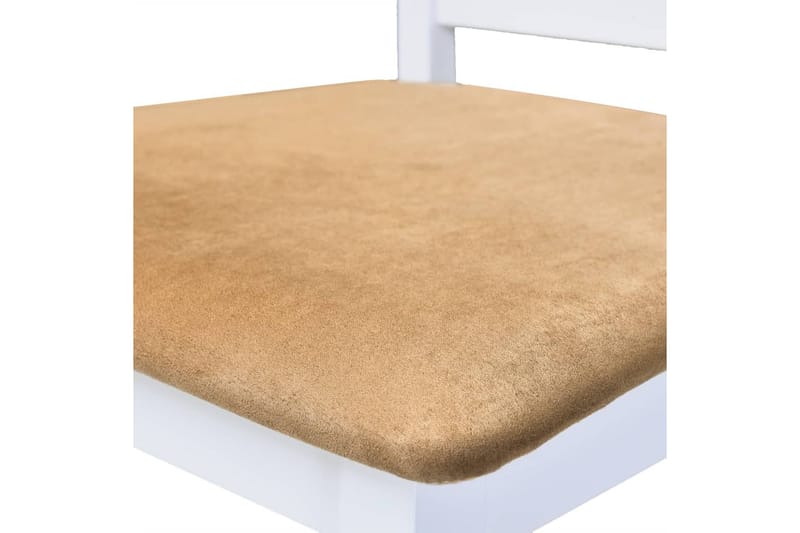Barstole 2 Stk. Træ Hvid Og Beige - Hvid - Møbler - Stole & lænestole - Barstole