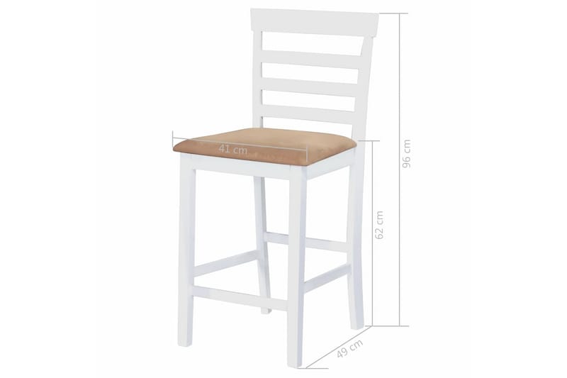 Barstole 2 Stk. Træ Hvid Og Beige - Hvid - Møbler - Stole & lænestole - Barstole