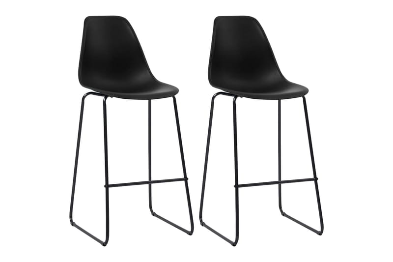 Barstole 2 stk. plastik sort - Sort - Møbler - Stole & lænestole - Barstole
