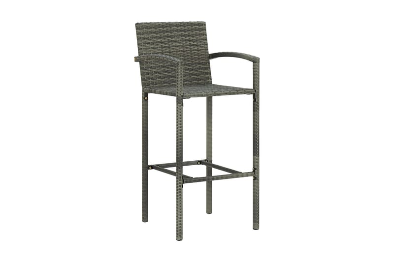 barstole 2 stk. polyrattan grå - Grå - Møbler - Stole & lænestole - Barstole