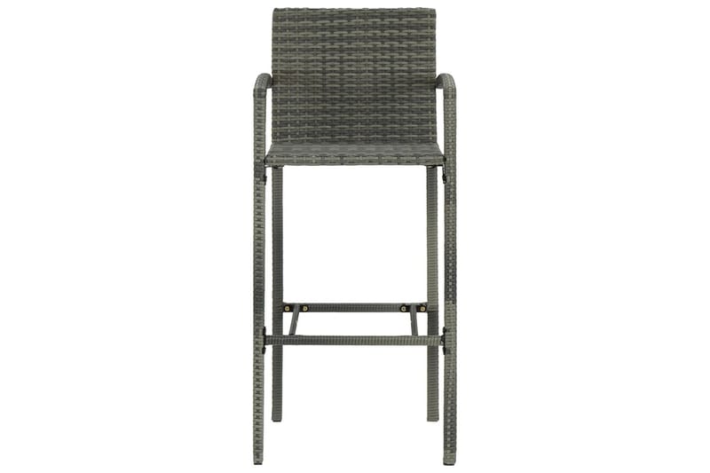 barstole 2 stk. polyrattan grå - Grå - Møbler - Stole & lænestole - Barstole
