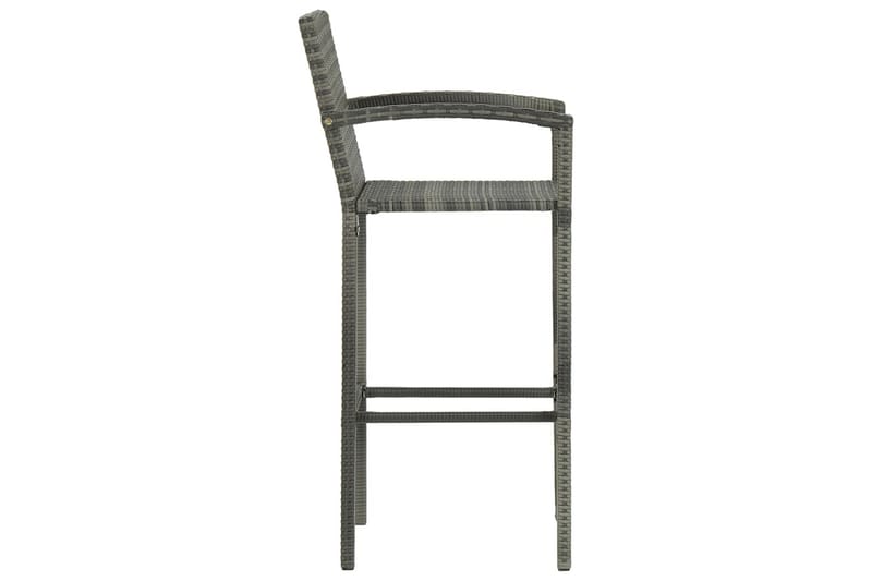 barstole 2 stk. polyrattan grå - Grå - Møbler - Stole & lænestole - Barstole