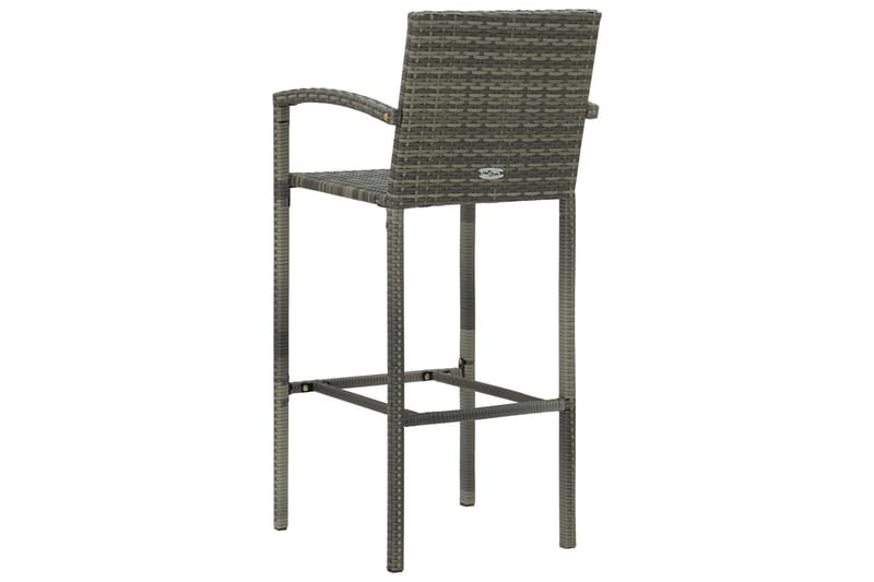 barstole 2 stk. polyrattan grå - Grå - Barstole