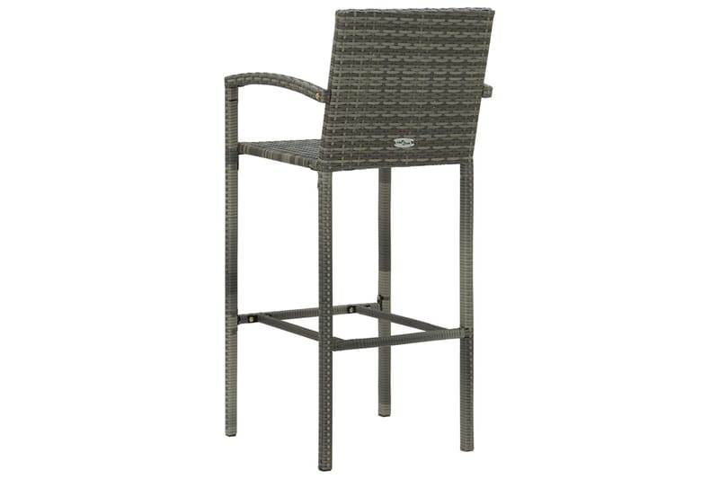 barstole 2 stk. polyrattan grå - Grå - Møbler - Stole & lænestole - Barstole