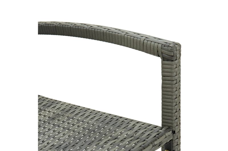 barstole 2 stk. polyrattan grå - Grå - Møbler - Stole & lænestole - Barstole