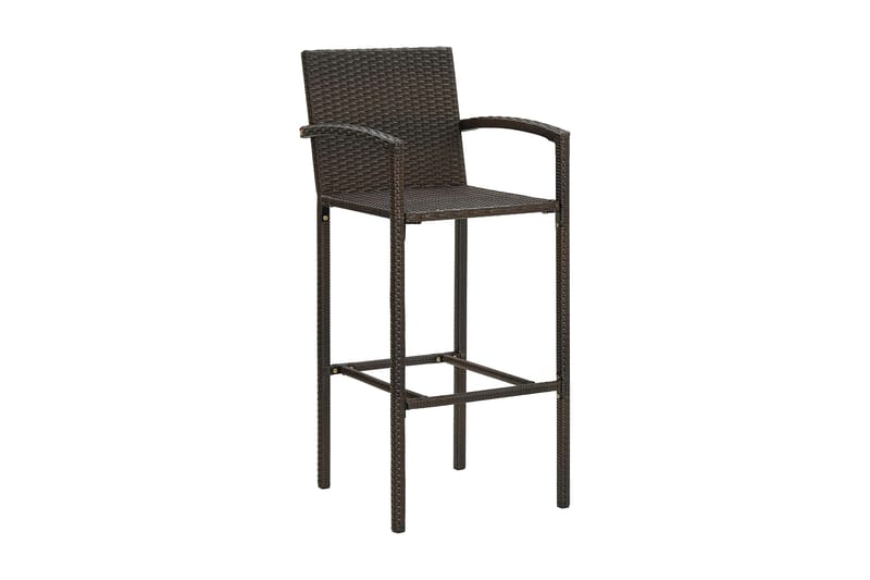barstole 2 stk. polyrattan brun - Brun - Møbler - Stole & lænestole - Barstole