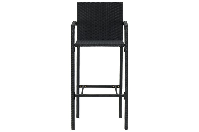 barstole 2 stk. polyrattan sort - Sort - Møbler - Stole & lænestole - Barstole