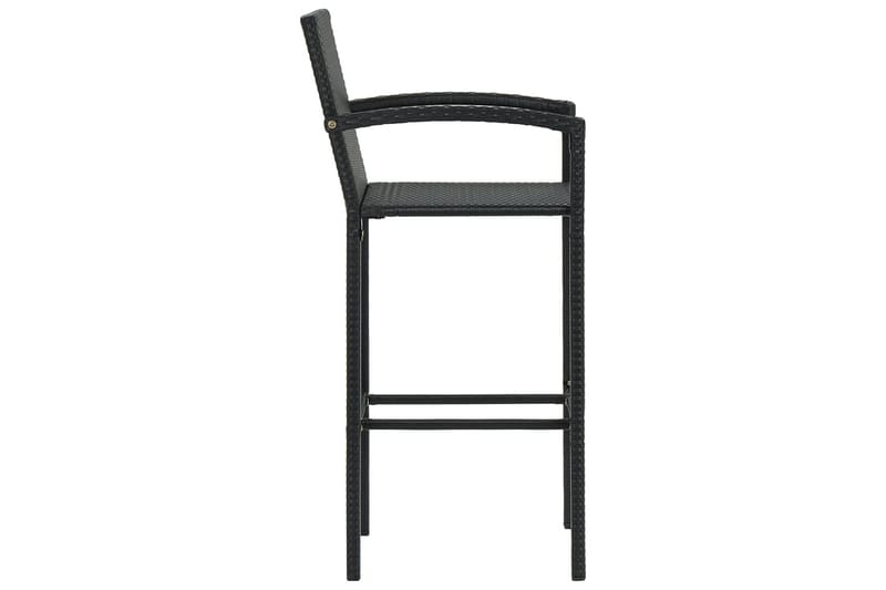 barstole 2 stk. polyrattan sort - Sort - Møbler - Stole & lænestole - Barstole
