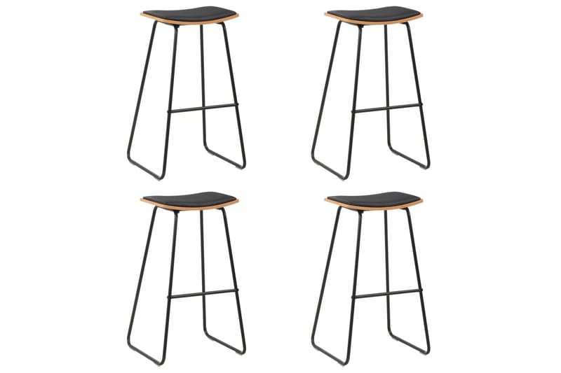 Barstole 4 Stk. Kunstlæder Sort - Sort - Møbler - Stole & lænestole - Barstole