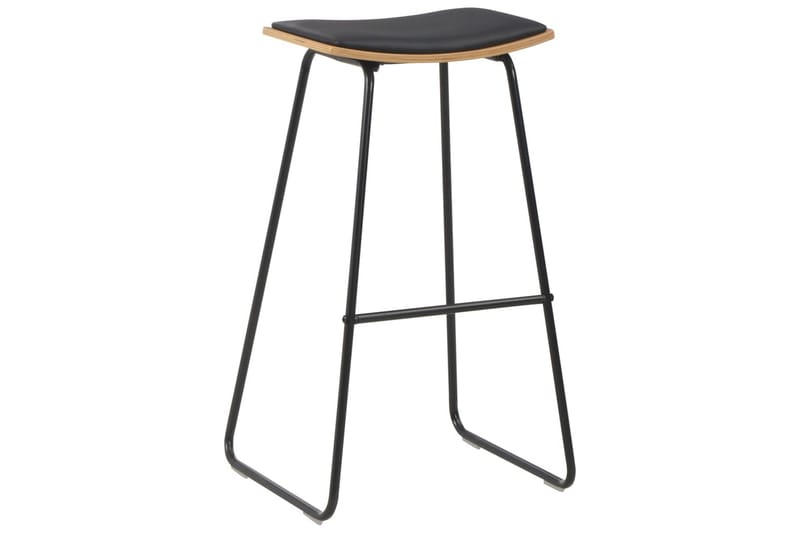 Barstole 4 Stk. Kunstlæder Sort - Sort - Møbler - Stole & lænestole - Barstole