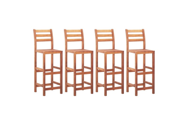 Barstole 4 Stk. Massivt Akacietræ - Brun - Møbler - Stole & lænestole - Barstole