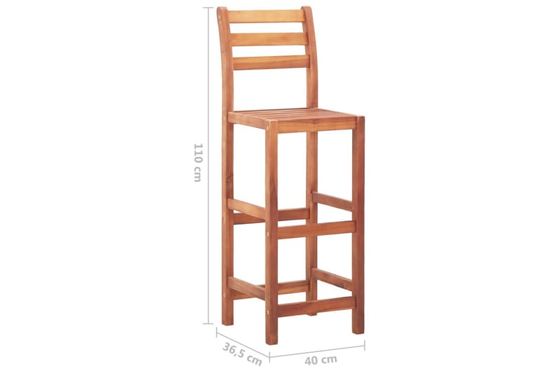 Barstole 4 Stk. Massivt Akacietræ - Brun - Møbler - Stole & lænestole - Barstole