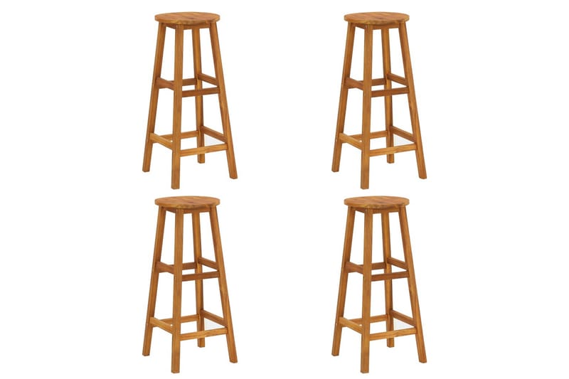 barstole 4 stk. massivt akacietræ - Brun - Møbler - Stole & lænestole - Barstole