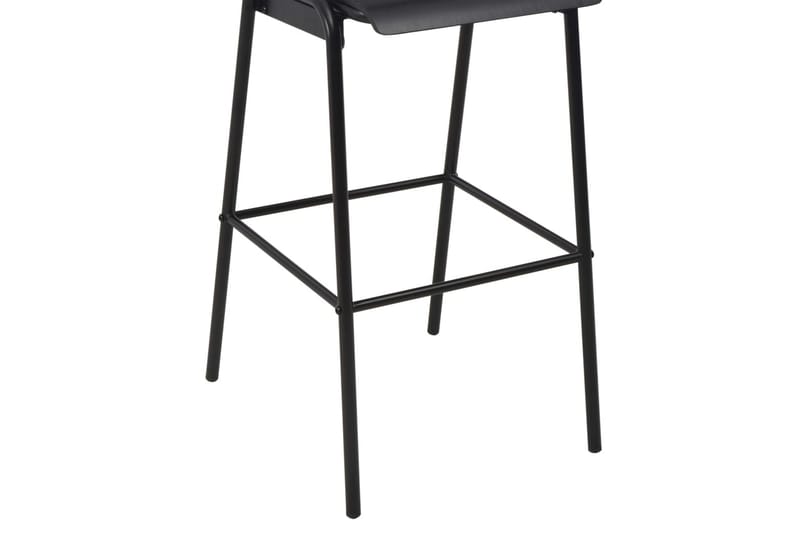 Barstole 4 Stk. Massivt Krydsfinã©R Stål Sort - Sort - Møbler - Stole & lænestole - Barstole