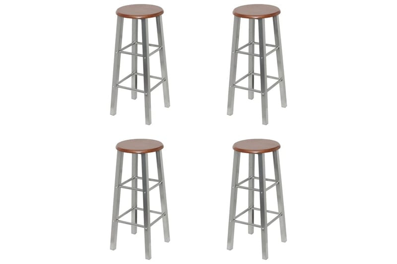 Barstole 4 Stk. Mdf Sølvfarvet Og Brun - Møbler - Stole & lænestole - Barstole