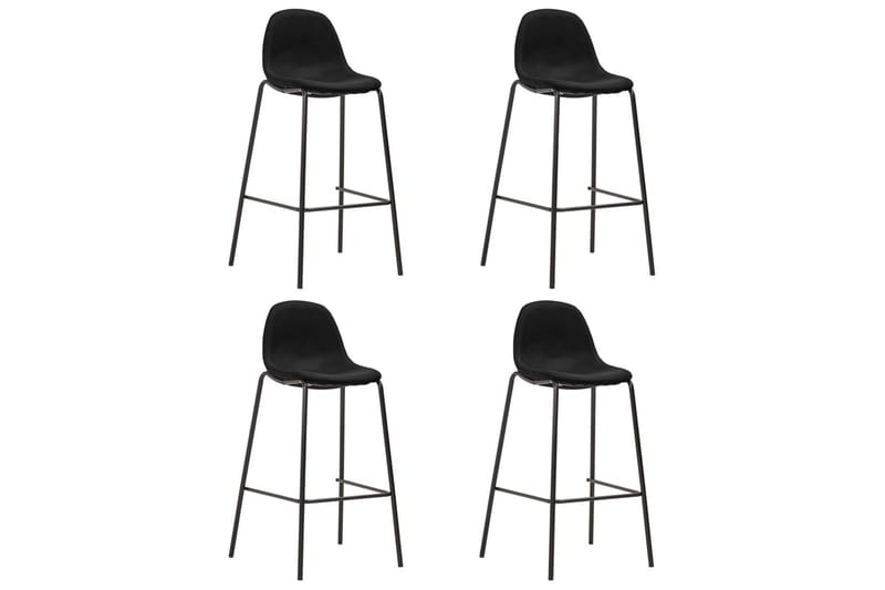 Barstole 4 stk. stof sort - Sort - Møbler - Stole & lænestole - Barstole
