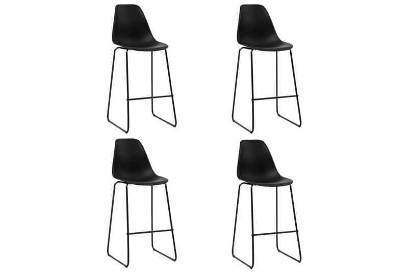 Barstole 4 stk. plastik sort - Sort - Møbler - Stole & lænestole - Barstole