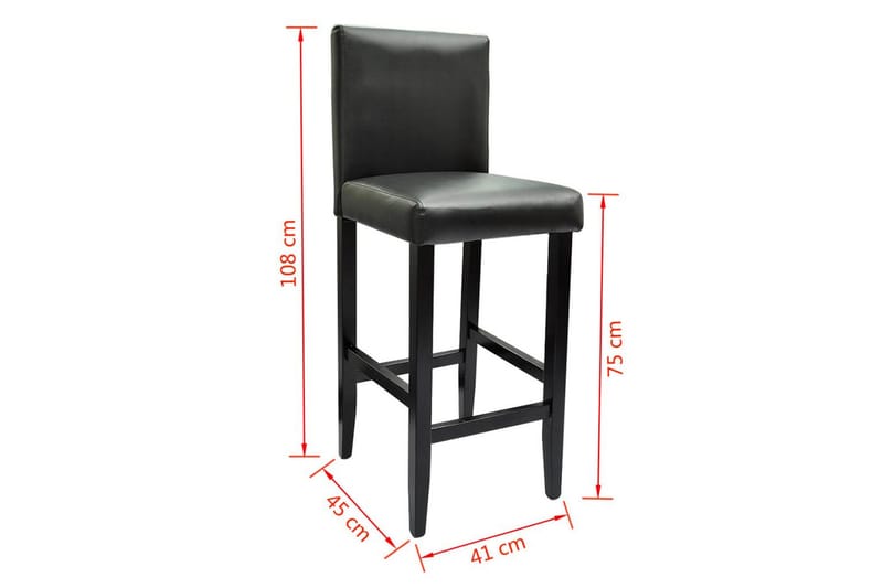 Barstole 6 Stk. Kunstlæder Sort - Sort - Møbler - Stole & lænestole - Barstole