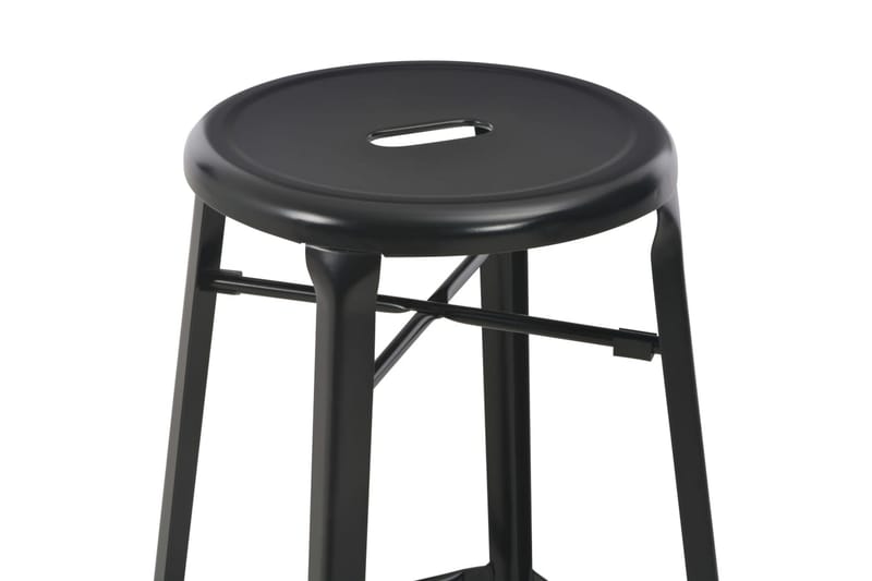 Barstole 6 Stk. Stål Sort - Sort - Møbler - Stole & lænestole - Barstole
