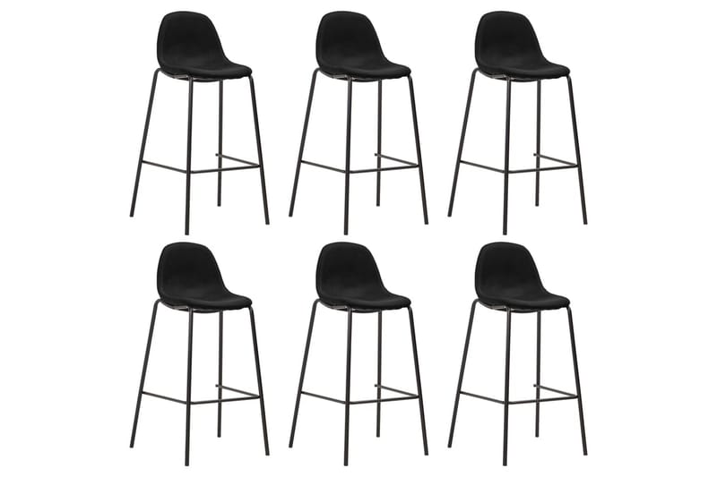 Barstole 6 Stk. Stof Sort - Møbler - Stole & lænestole - Barstole