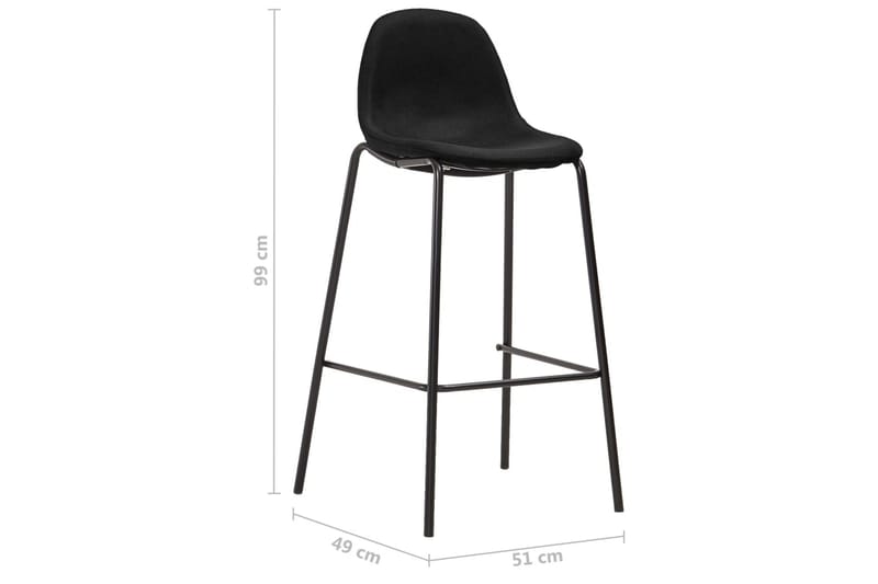 Barstole 6 Stk. Stof Sort - Møbler - Stole & lænestole - Barstole