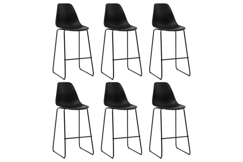 Barstole 6 Stk. Plastik Sort - Møbler - Stole & lænestole - Barstole