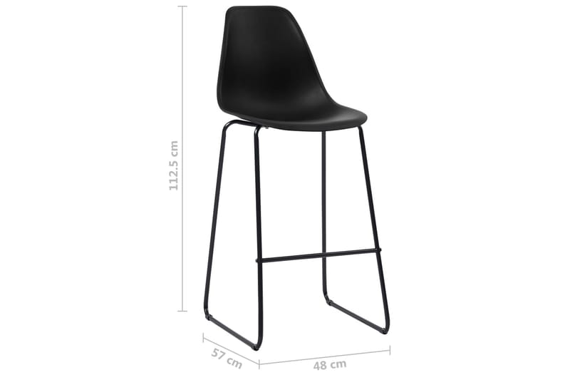 Barstole 6 Stk. Plastik Sort - Møbler - Stole & lænestole - Barstole