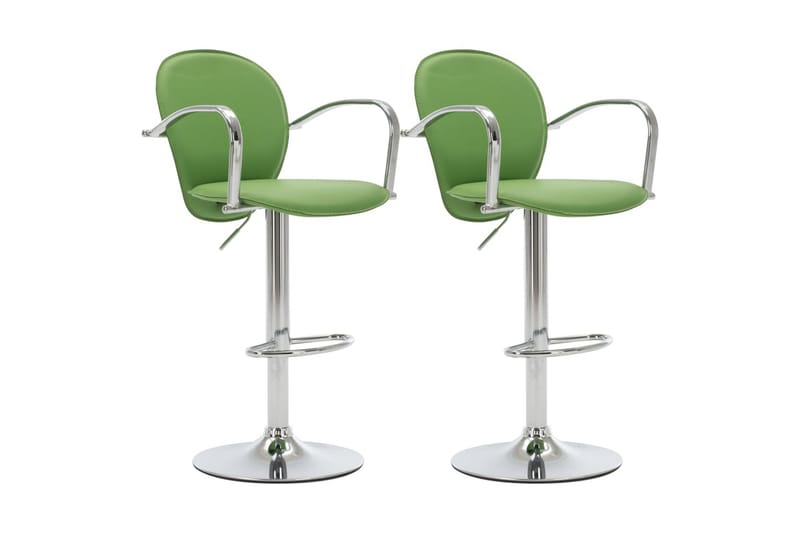 barstole med armlæn 2 stk. kunstlæder grøn - Grøn - Barstole