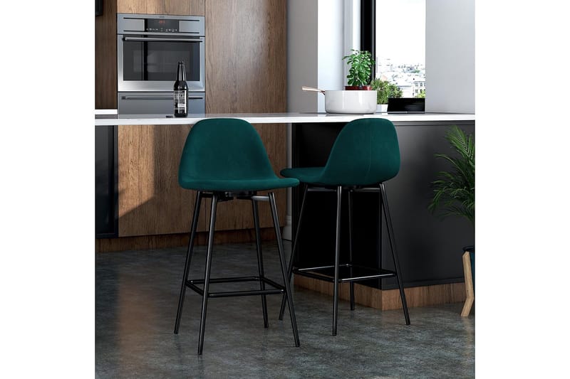 Calvin Barstol Grøn/Velour - Dorel Home - Møbler - Stole & lænestole - Barstole
