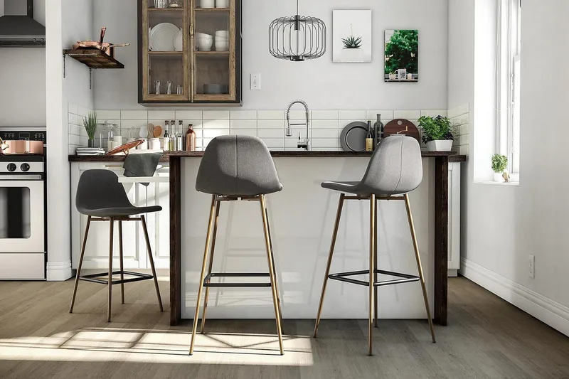 Copley Barstol Mørk linnedgrå - Dorel Home - Møbler - Stole & lænestole - Barstole