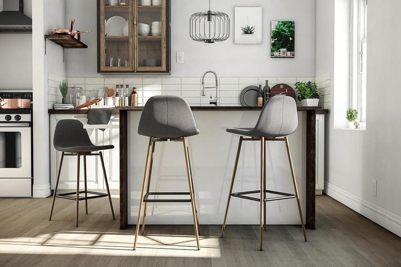 Copley Barstol Mørk linnedgrå - Dorel Home - Møbler - Stole & lænestole - Barstole