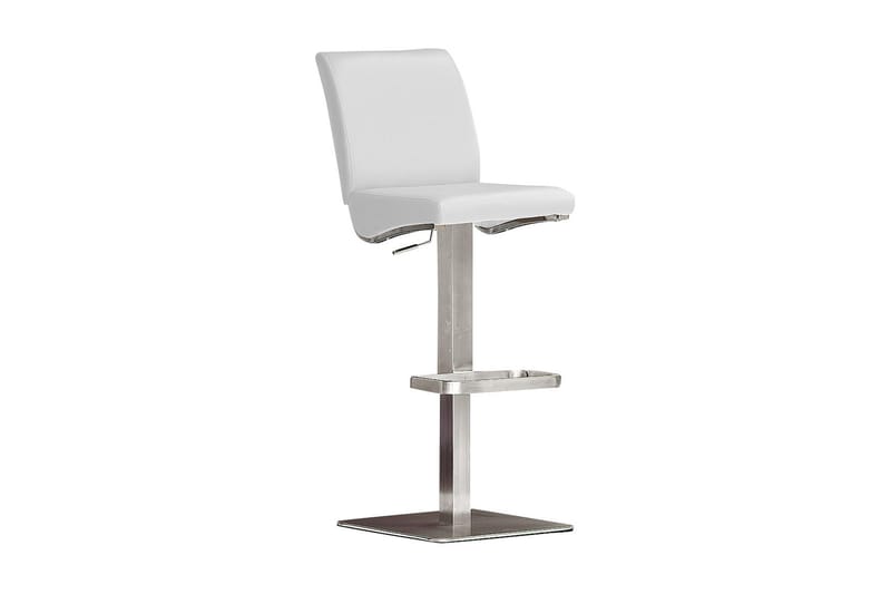 Elkton Barstol Kvadrat Stål - Hvid PU - Møbler - Stole & lænestole - Barstole