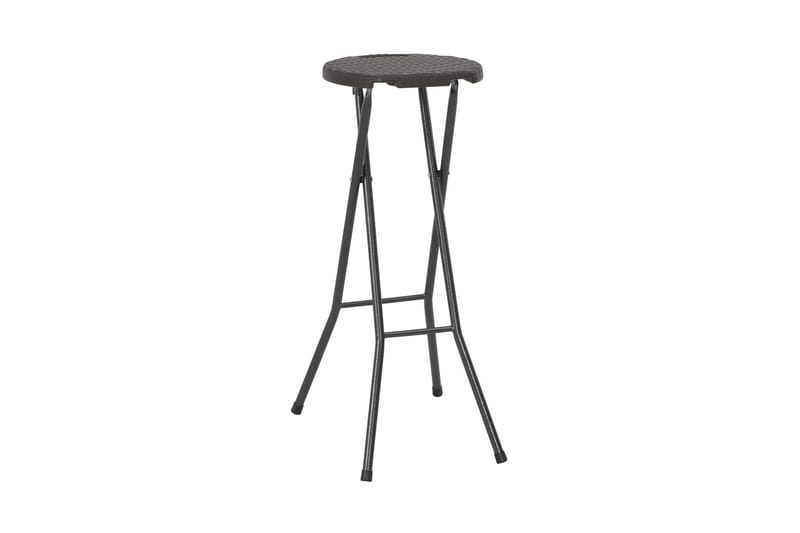 Foldbare Barstole 2 Stk. Hdpe Og Stål Brun Rattanlook - Brun - Møbler - Stole & lænestole - Barstole