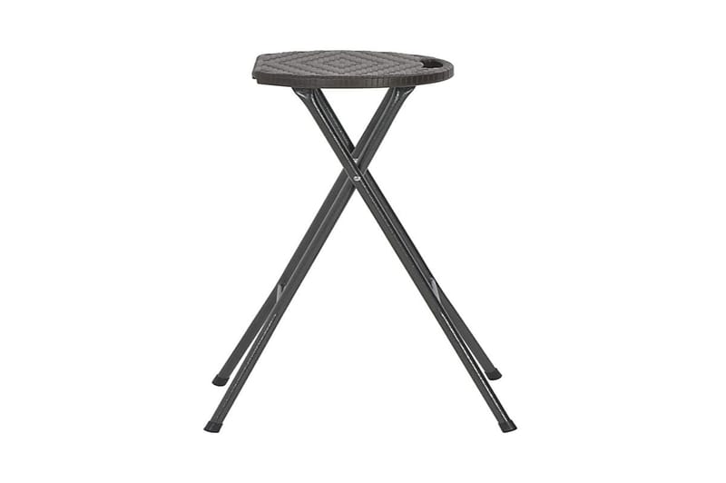 Foldbare Barstole 2 Stk. Hdpe Og Stål Brun Rattanlook - Brun - Møbler - Stole & lænestole - Barstole