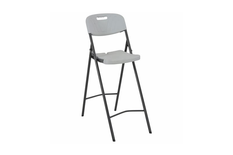 Foldbare Barstole 2 Stk. Hdpe Og Stål Hvid - Hvid - Møbler - Stole & lænestole - Barstole