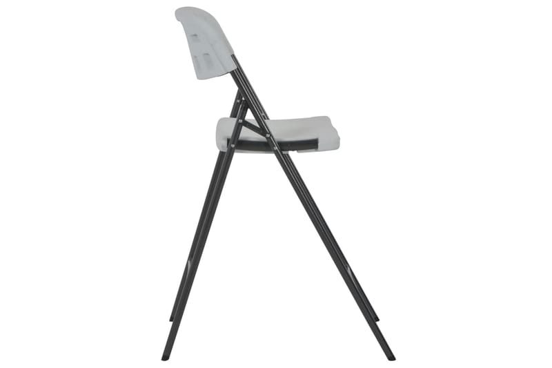 Foldbare Barstole 2 Stk. Hdpe Og Stål Hvid - Hvid - Møbler - Stole & lænestole - Barstole