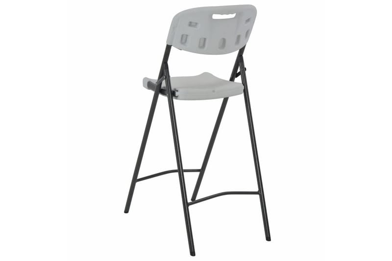 Foldbare Barstole 2 Stk. Hdpe Og Stål Hvid - Hvid - Møbler - Stole & lænestole - Barstole