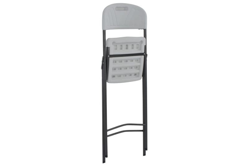 Foldbare Barstole 2 Stk. Hdpe Og Stål Hvid - Hvid - Møbler - Stole & lænestole - Barstole