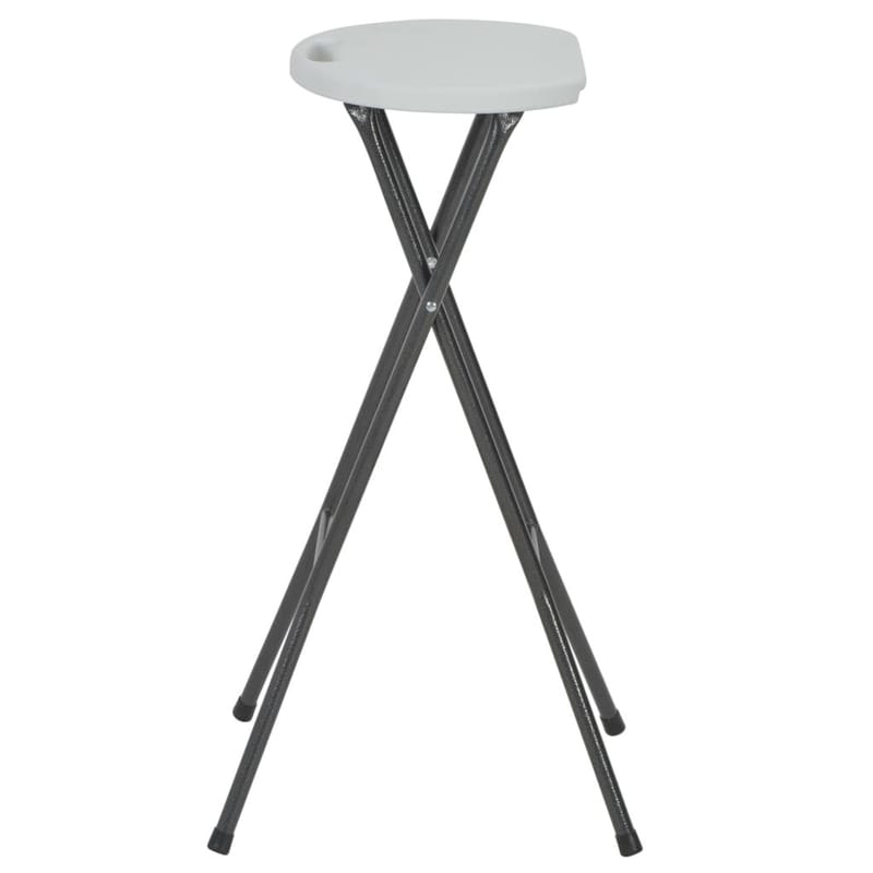 Foldbare Barstole 2 Stk. Hdpe Og Stål Hvid - Hvid - Møbler - Stole & lænestole - Barstole