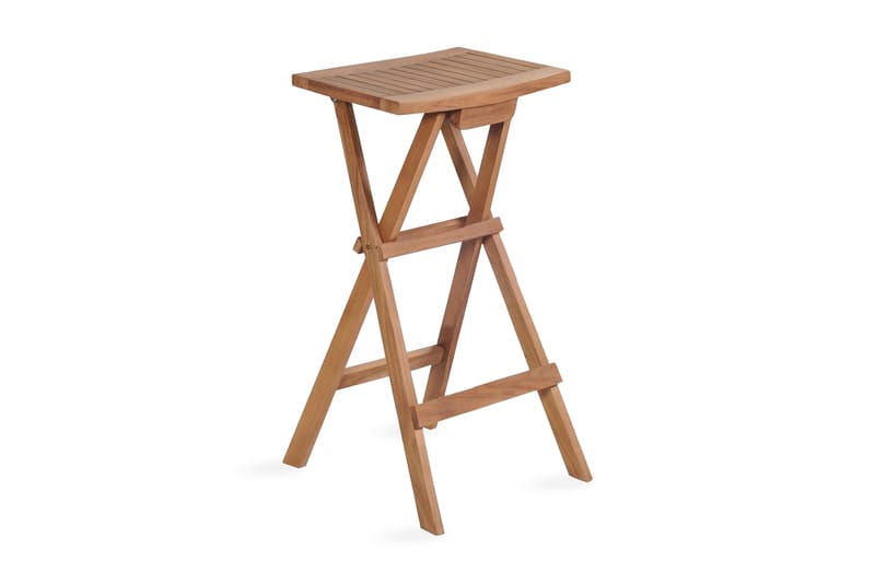 Foldbare Barstole 2 Stk. Massivt Teaktræ - Brun - Møbler - Stole & lænestole - Barstole