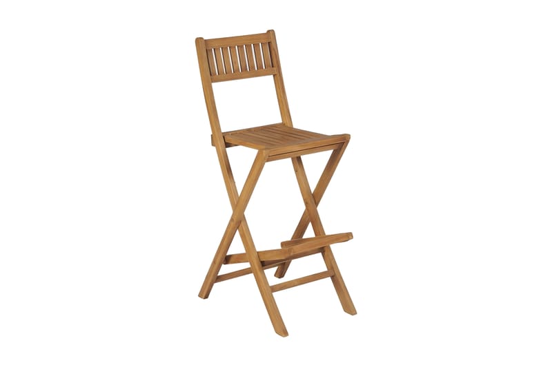 Foldbare Udendørs Barstole 2 Stk. Massivt Teaktræ - Brun - Møbler - Stole & lænestole - Barstole