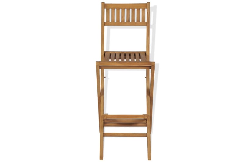 Foldbare Udendørs Barstole 2 Stk. Massivt Teaktræ - Brun - Møbler - Stole & lænestole - Barstole