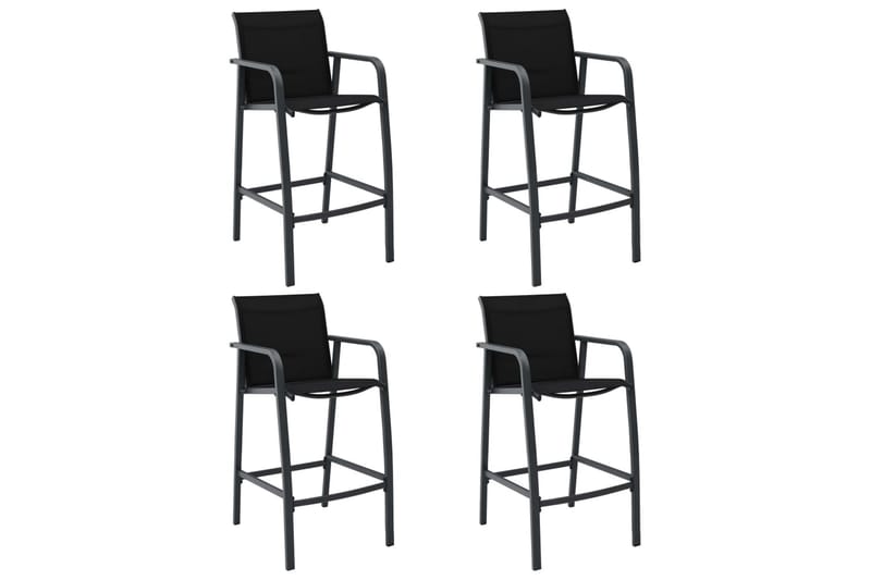 Havebarstole 4 Stk. Textilene Sort - Sort - Møbler - Stole & lænestole - Barstole