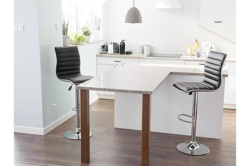 Lucernia Barstol 2stk - Kunstlæder/Sort - Møbler - Stole & lænestole - Barstole