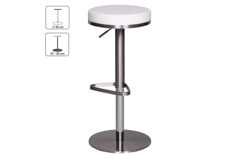 Norsen Barstol - Hvid | Chrome - Møbler - Stole & lænestole - Barstole