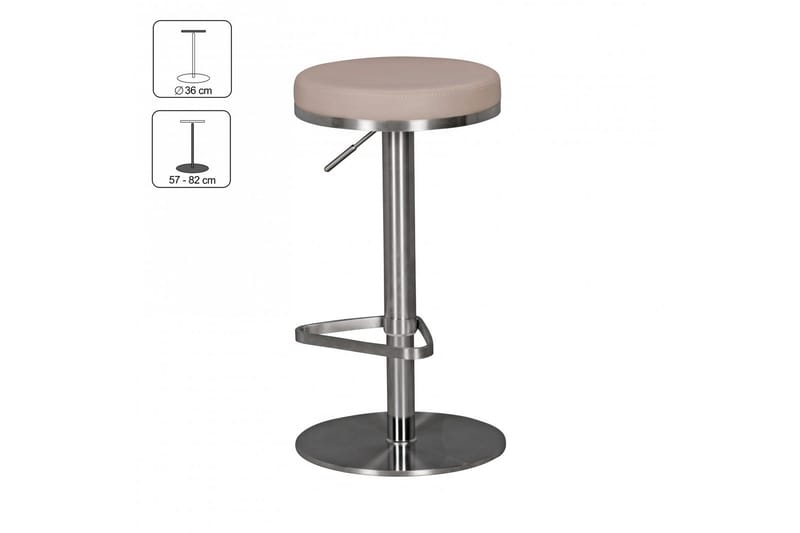 Norsen Barstol - Taupe | Chrome - Møbler - Stole & lænestole - Barstole