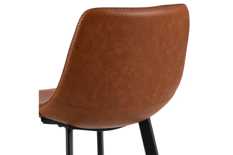 Oregona Barstol - Kunstlæder/Brun/Mat Sort - Møbler - Stole & lænestole - Barstole