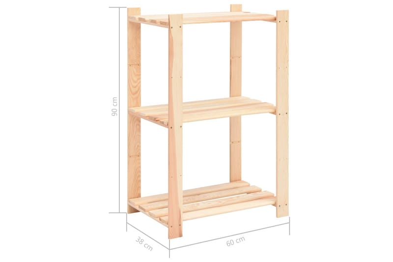 Reoler 2Stk. 3 Hylder 60X38X90cm Fsc Massivt Fyrretræ 150 kg - Beige - Møbler - Stole & lænestole - Barstole