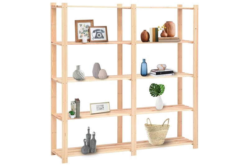 Reoler 2Stk. 5 Hylder 170X38X170 Fsc Massivt Fyrretræ 500 kg - Beige - Møbler - Stole & lænestole - Barstole